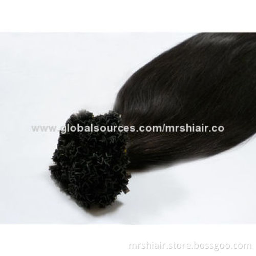 20-inch Natural Color Straight Brazilian V-Tip Hair Extensions